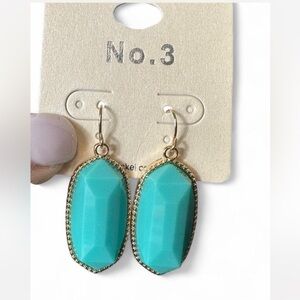 Faux Turquoise Drop Earrings
